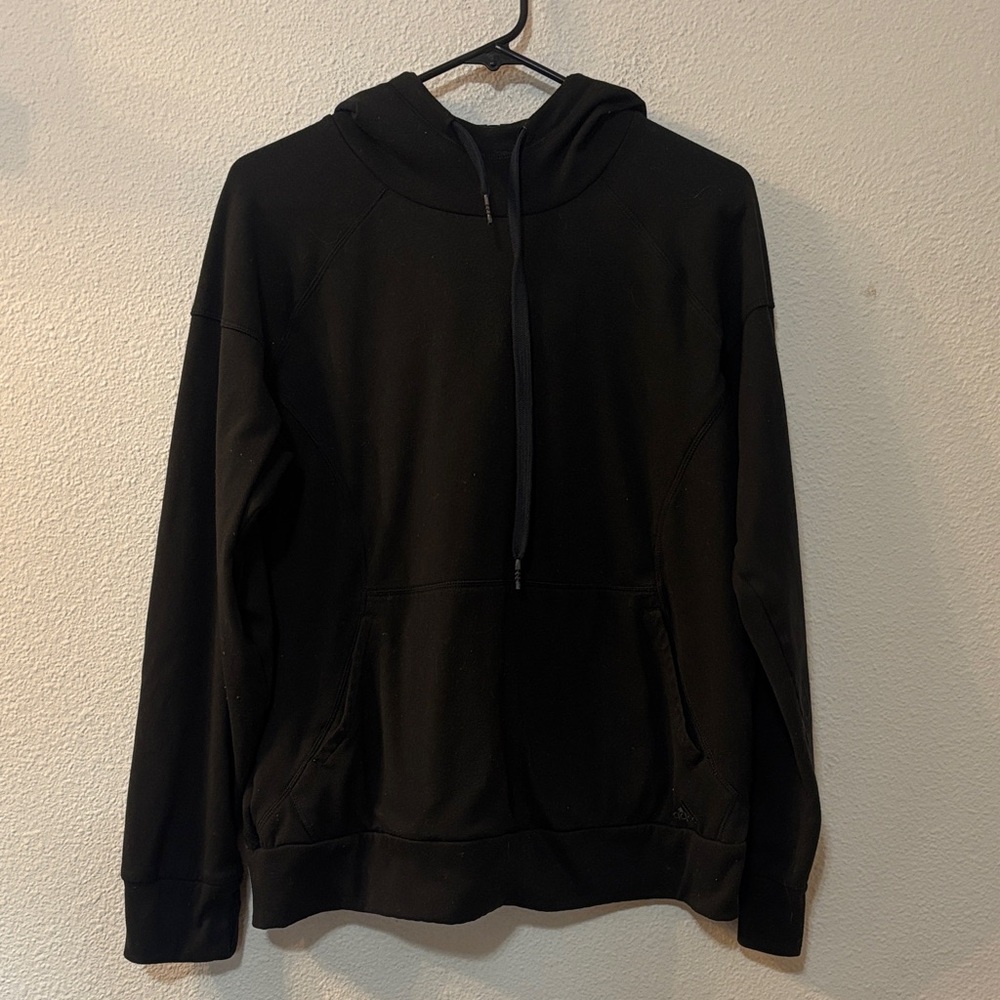 Adidas Black and Gray Striped Hoodie